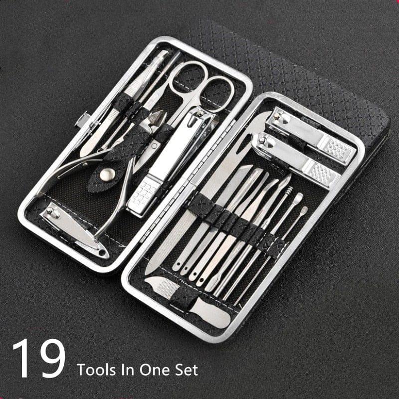 19 in 1 Stainless Steel Manicure set Nail clipper Kit